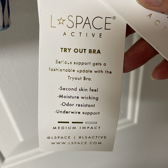 Women M Sports Bra L*Space Impact Underwire Hook & Eye Pink Blue Floral NWT 2073 - Picture 11 of 11